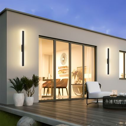 Brilagi - Aplica LED de exterior LUNA, 24W/230V, 3000K, IP65, 100 cm, neagră, CRI 90