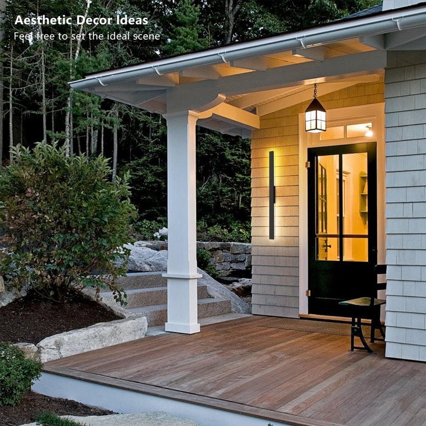 Brilagi - Aplica LED de exterior LUNA, 24W/230V, 3000K, IP65, 100 cm, neagră, CRI 90