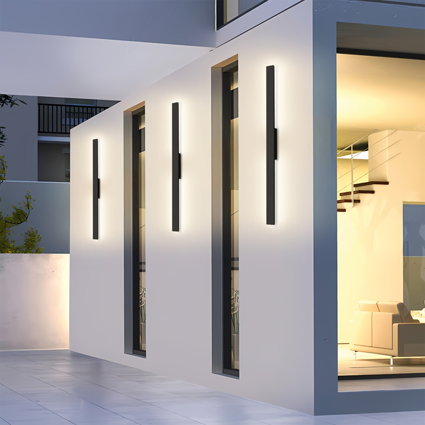 Brilagi - Aplica LED de exterior LUNA, 24W/230V, 3000K, IP65, 100 cm, neagră, CRI 90