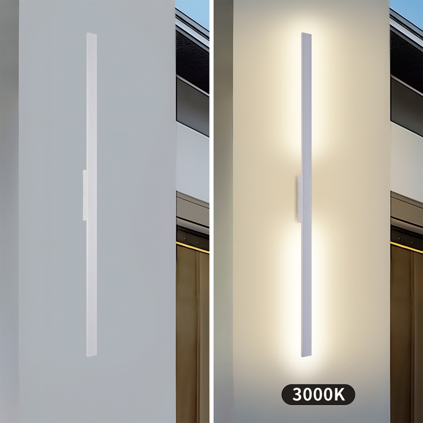 Brilagi - LUNA Aplica LED de exterior, 30W, 230V, 3000K, IP65, 150 cm, alb, CRI 90