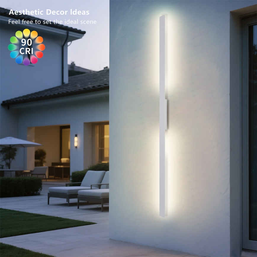 Brilagi - LUNA Aplica LED de exterior, 30W, 230V, 3000K, IP65, 150 cm, alb, CRI 90
