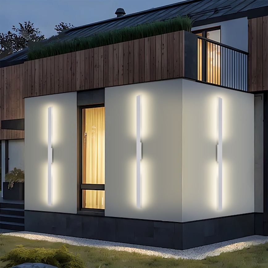 Brilagi - LUNA Aplica LED de exterior, 30W, 230V, 3000K, IP65, 150 cm, alb, CRI 90