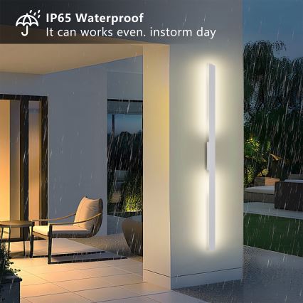 Brilagi - LUNA Aplica LED de exterior, 30W, 230V, 3000K, IP65, 150 cm, alb, CRI 90
