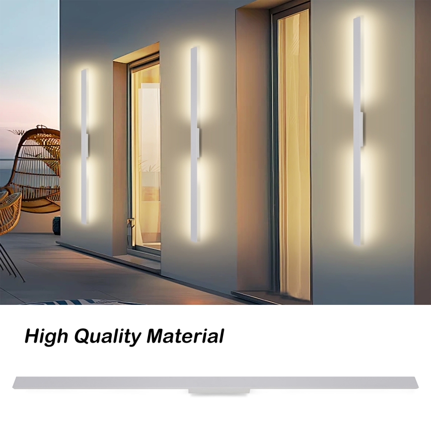 Brilagi - LUNA Aplica LED de exterior, 30W, 230V, 3000K, IP65, 150 cm, alb, CRI 90
