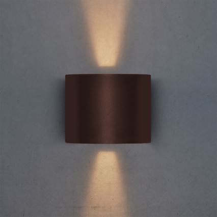 Brilagi - Aplica de perete LED pentru exterior RONDO, 6 W, 230 V, maro, IP54