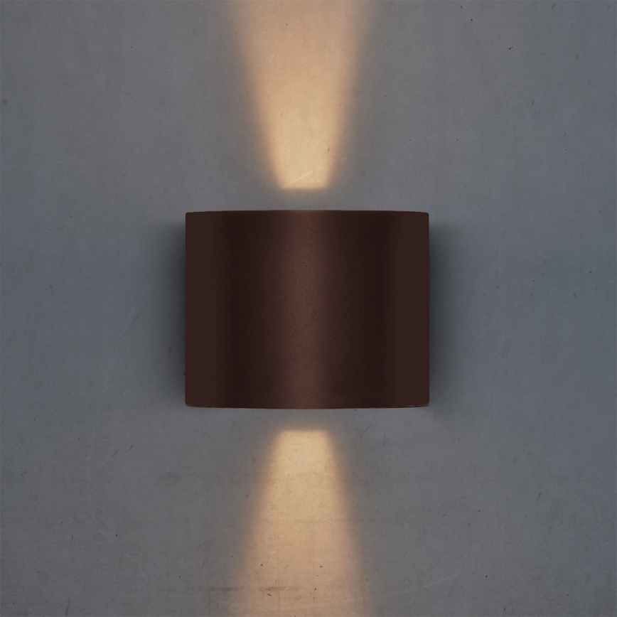 Brilagi - Aplica de perete LED pentru exterior RONDO, 6 W, 230 V, maro, IP54