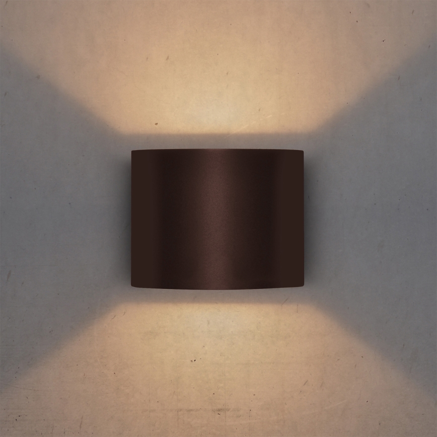 Brilagi - Aplica de perete LED pentru exterior RONDO, 6 W, 230 V, maro, IP54