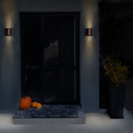 Brilagi - Aplica de perete LED pentru exterior RONDO, 6 W, 230 V, maro, IP54