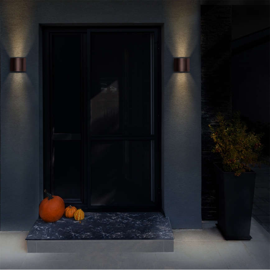 Brilagi - Aplica de perete LED pentru exterior RONDO, 6 W, 230 V, maro, IP54