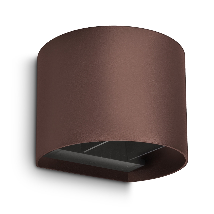 Brilagi - Aplica de perete LED pentru exterior RONDO, 6 W, 230 V, maro, IP54