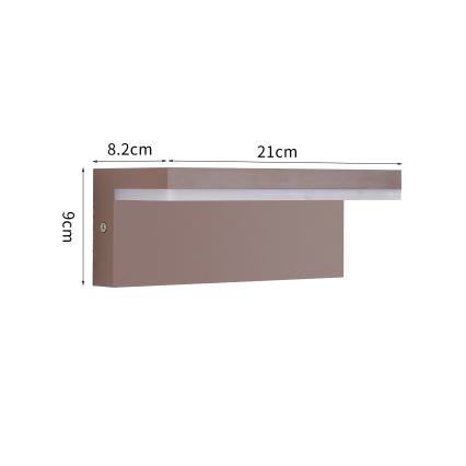 Brilagi - Aplica de perete LED pentru exterior TESSI, 10W/230V, maro, IP54