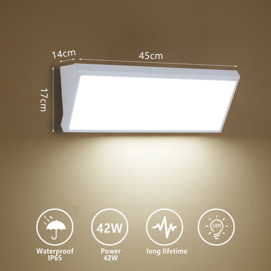 Brilagi - Aplica de perete LED pentru exterior TRIANGLE LED/42W/230V 3000/4000/6500K 45 cm albă IP65