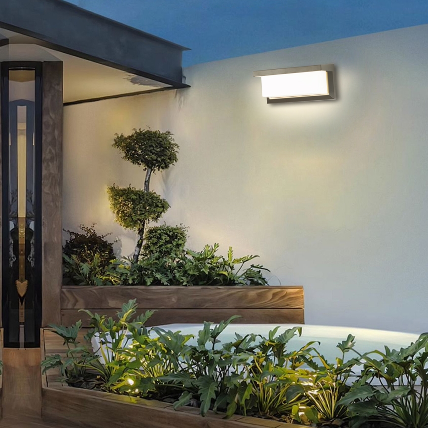 Brilagi - Lampă de perete LED RGBW dimerizabilă pentru exterior BRICKY 1xE27/15W/230V 2700-6500K IP54 gri