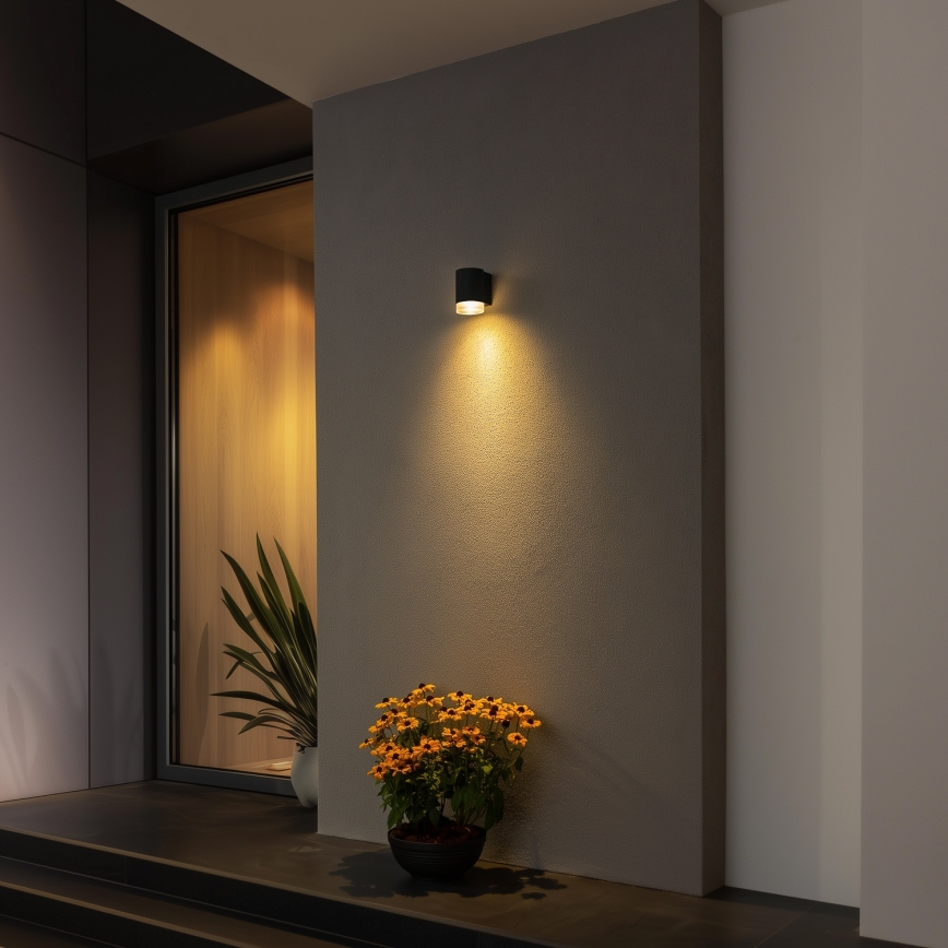 Brilagi - Aplică de perete MATERA LED RGBW dimmabilă 1xGU10/4,8W/230V 3000K IP54 neagră + telecomandă