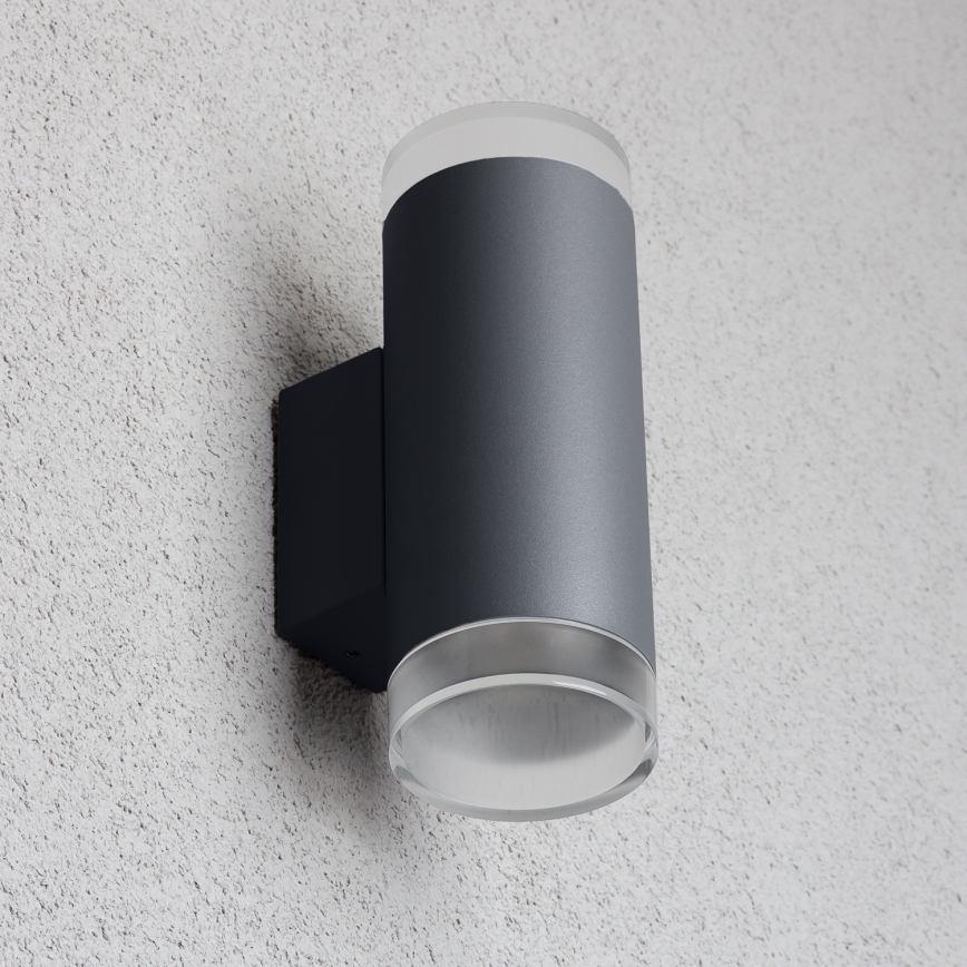 Brilagi - Aplica LED RGBW dimabilă de perete MATERA, 2x GU10/4,8W/230V, 3000K, IP54, antracit + telecomandă