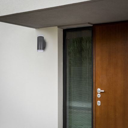Brilagi - Aplica LED RGBW dimabilă de perete MATERA, 2x GU10/4,8W/230V, 3000K, IP54, antracit + telecomandă