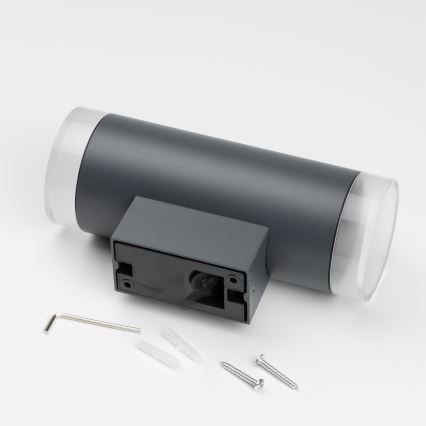 Brilagi - Aplica LED RGBW dimabilă de perete MATERA, 2x GU10/6W/230V, 3000K, IP54, antracit + telecomandă