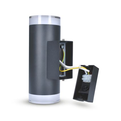 Brilagi - Aplica LED RGBW dimabilă de perete MATERA, 2x GU10/6W/230V, 3000K, IP54, antracit + telecomandă