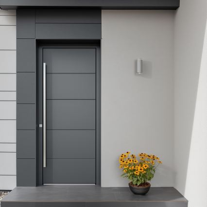 Brilagi - Aplică de perete LED RGBW reglabilă pentru exterior MATERA, 2x GU10, 6W, 230V, 3000K, IP54, gri + telecomandă