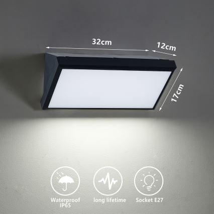Brilagi - Aplică LED RGBW de exterior TRIANGLE, dimabilă, 1xE27/9W/230V, 2700-6500K, IP65, neagră