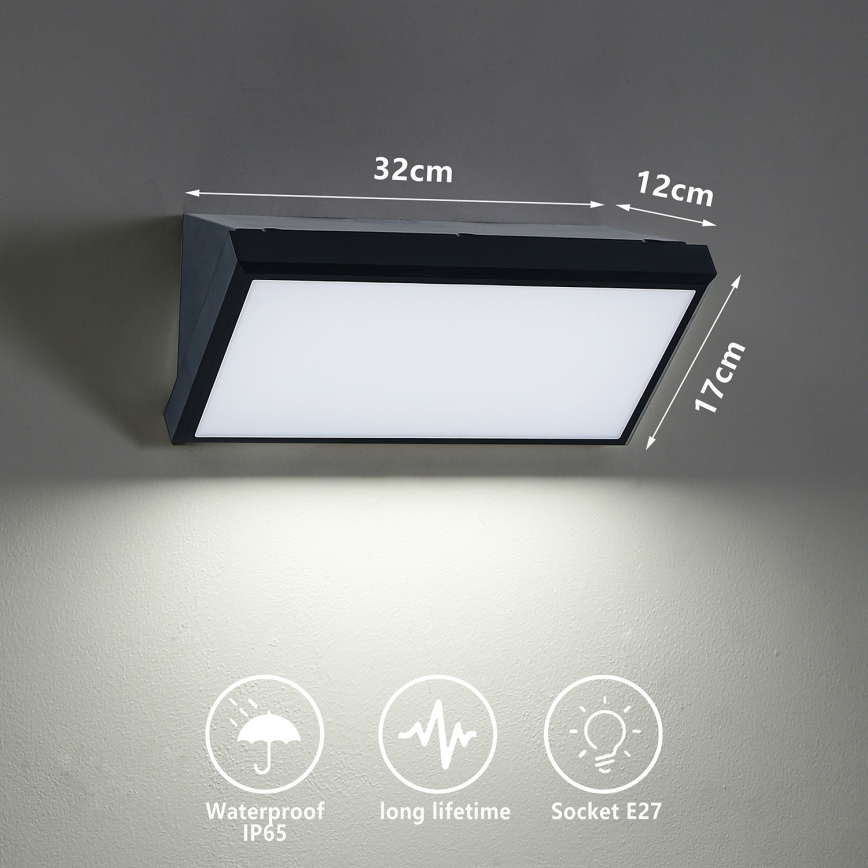 Brilagi - Aplică LED RGBW de exterior TRIANGLE, dimabilă, 1xE27/9W/230V, 2700-6500K, IP65, neagră