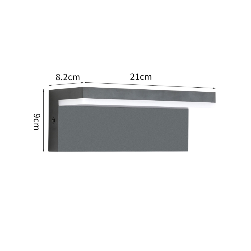 Brilagi - Aplică de perete LED TESSI LED/10W/230V antracit IP54