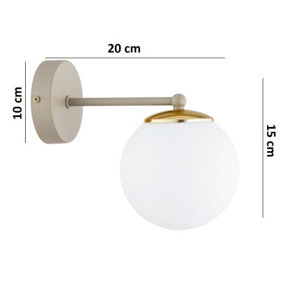Brilagi - Aplica de perete MILO ECRU 1xE27/60W/230V bej/auriu