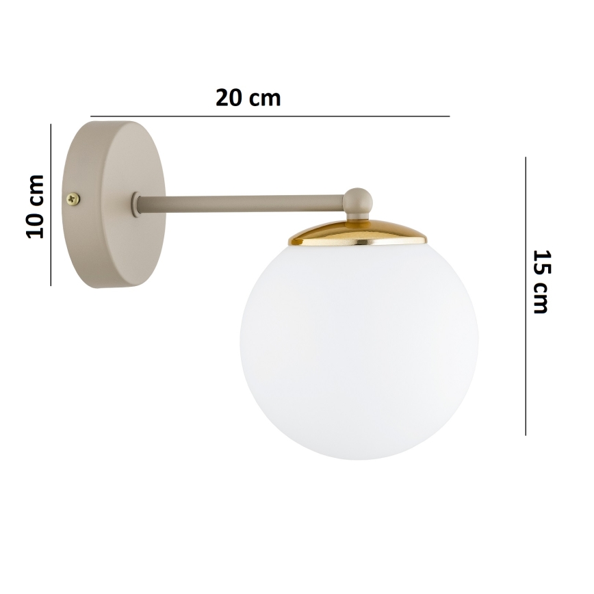 Brilagi - Aplica de perete MILO ECRU 1xE27/60W/230V bej/auriu