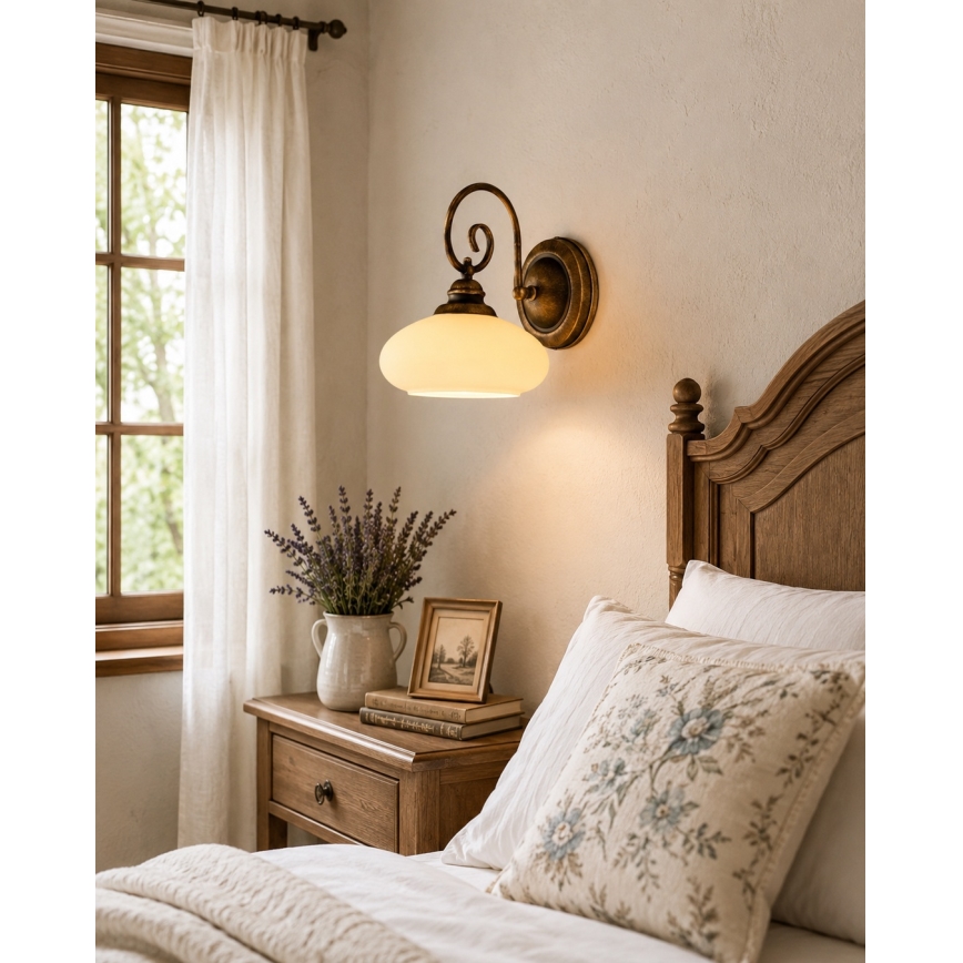 Brilagi - Aplica de perete MOLLERO 1xE27/15W/230V bronz/patină