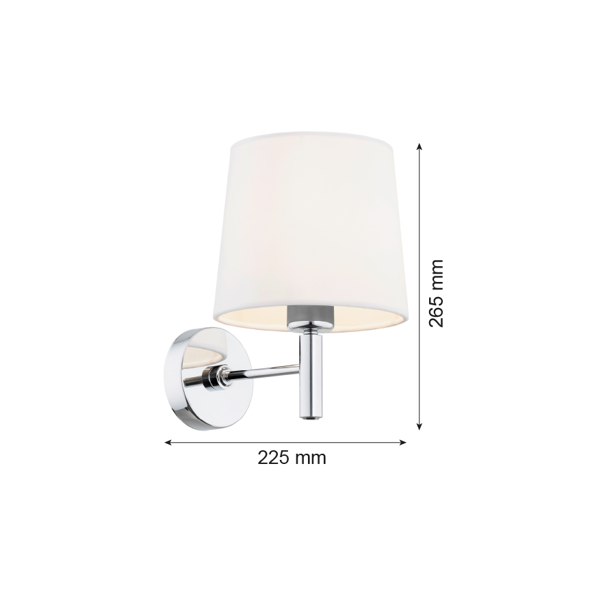 Brilagi - Aplică de perete MONTE 1xE27/15W/230V crem/crom lucios