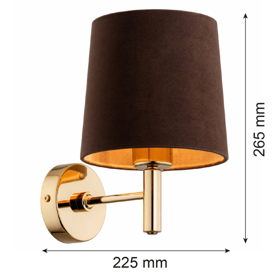 Brilagi - Aplica de perete MONTE 1xE27/15W/230V maro/auriu