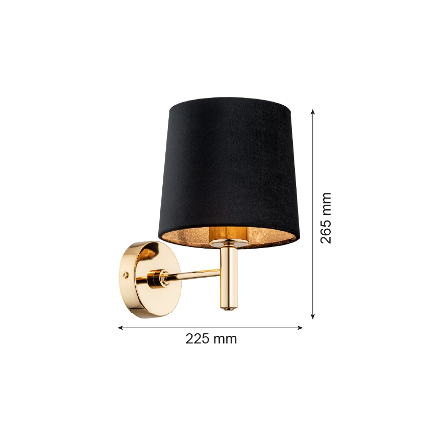 Brilagi - Aplica de perete MONTE 1xE27/15W/230V negru/auriu