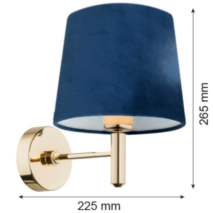 Brilagi - Aplica de perete MONTE 1xE27/60W/230V albastru/auriu