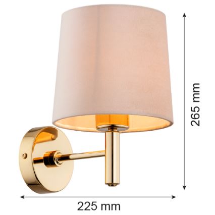 Brilagi - Aplică de perete MONTE 1xE27/60W/230V bej/auriu