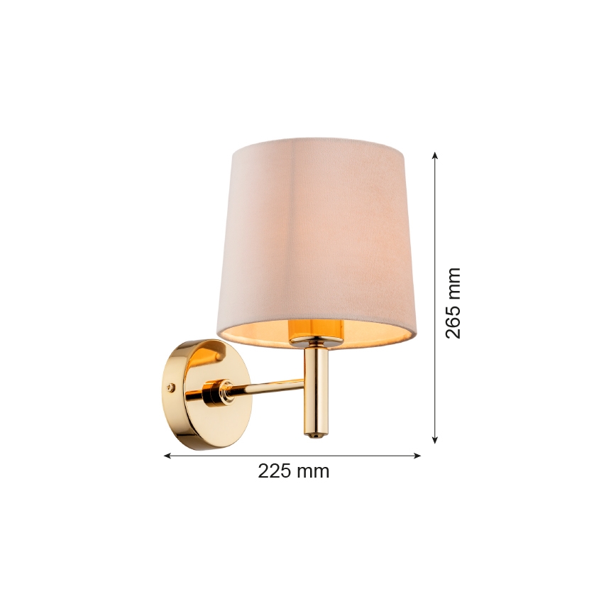 Brilagi - Aplică de perete MONTE 1xE27/60W/230V bej/auriu