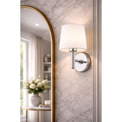 Brilagi - Aplică de perete MONTE 1xE27/60W/230V crem/crom lucios