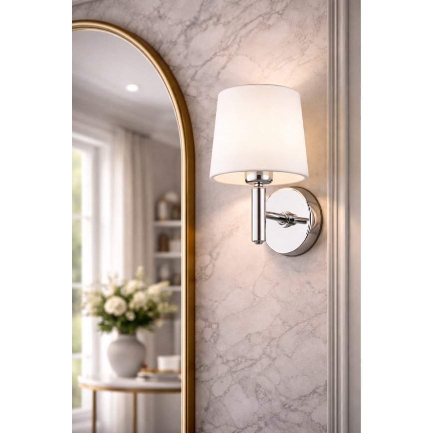Brilagi - Aplică de perete MONTE 1xE27/60W/230V crem/crom lucios