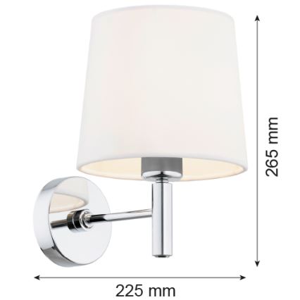 Brilagi - Aplică de perete MONTE 1xE27/60W/230V crem/crom lucios