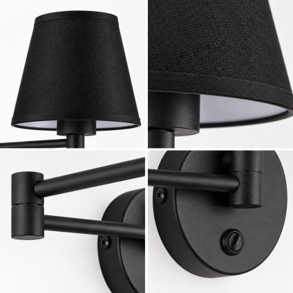 BRILAGI - Aplică de perete NUBILA 1xE27/15W/230V neagră