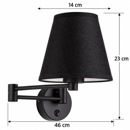 BRILAGI - Aplică de perete NUBILA 1xE27/15W/230V neagră