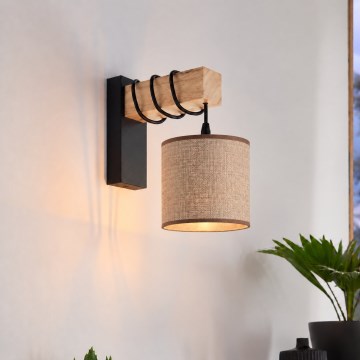 BRILAGI - Aplică de perete NUBILA 1xE27/60W/230V maro/negru