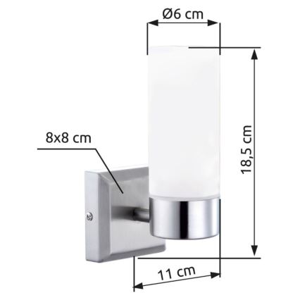 Brilagi - Aplica de perete pentru baie RAY 1xE14/40W/230V IP44