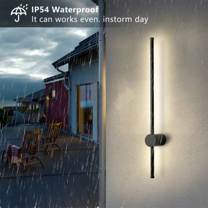 Brilagi - Aplică LED de exterior AURA LED/12W/230V 4000K IP54 65 cm neagră CRI 90