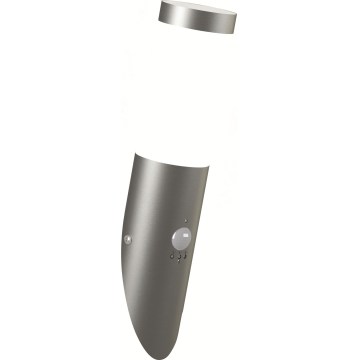 Brilagi - Aplică de perete pentru exterior cu senzor ELIA 1xE27/20W/230V IP44 crom mat
