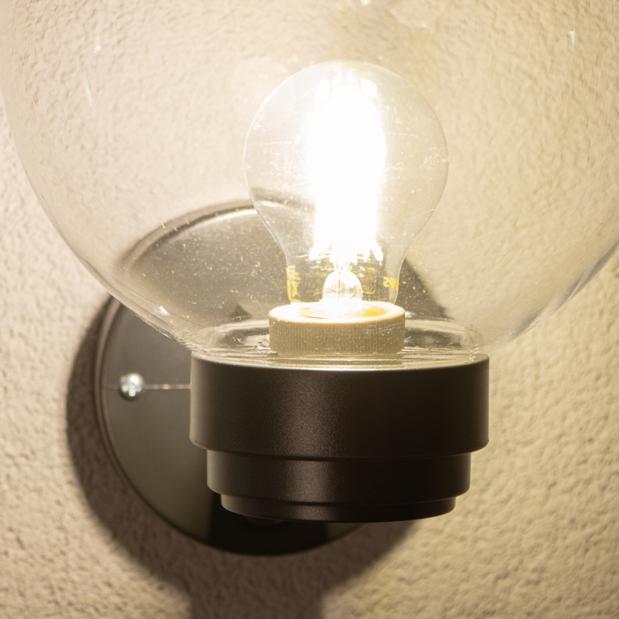 Brilagi - Aplica de perete pentru exterior HARBOR cu senzor de mișcare, 1xE27/40W/230V, IP33, antracit/transparent
