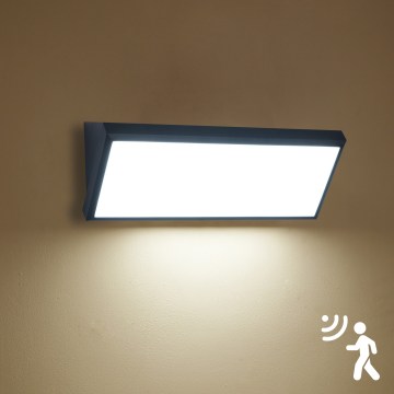 Brilagi - Aplică de perete pentru exterior cu senzor TRIANGLE LED/42W/230V, 45 cm, neagră, IP65