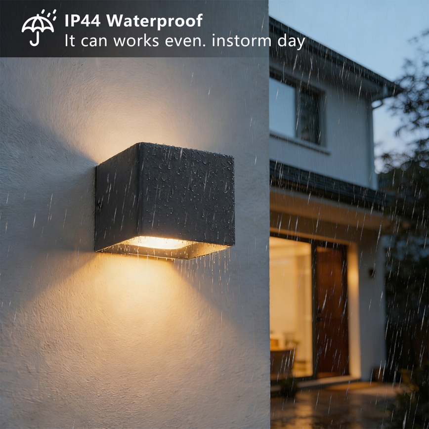 Brilagi - Aplică de perete pentru exterior DONNANI LED/5W/230V 10 cm neagră IP44