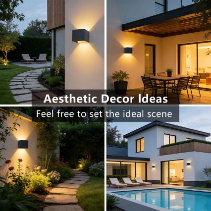 Brilagi - Aplică de perete pentru exterior DONNANI LED/5W/230V 10 cm neagră IP44
