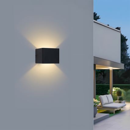 Brilagi - Aplică de perete pentru exterior DONNANI LED/5W/230V 10 cm neagră IP44