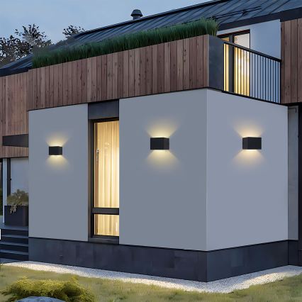 Brilagi - Aplică de perete pentru exterior DONNANI LED/5W/230V 10 cm neagră IP44